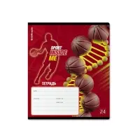 Тетрадь 24 листов в клетку ErichKrause "Sport DNA", выборочный УФ-лак, блок офсет 100% белизна, МИКС