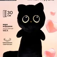 Мягкая игрушка &laquo;Кот&raquo;, 30 см, чёрная