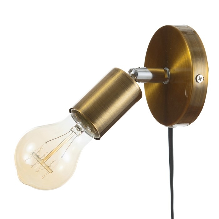 Спот Спот "Дарни" с проводом 150 м и выкл. Е27 40Вт медь 10х10х10