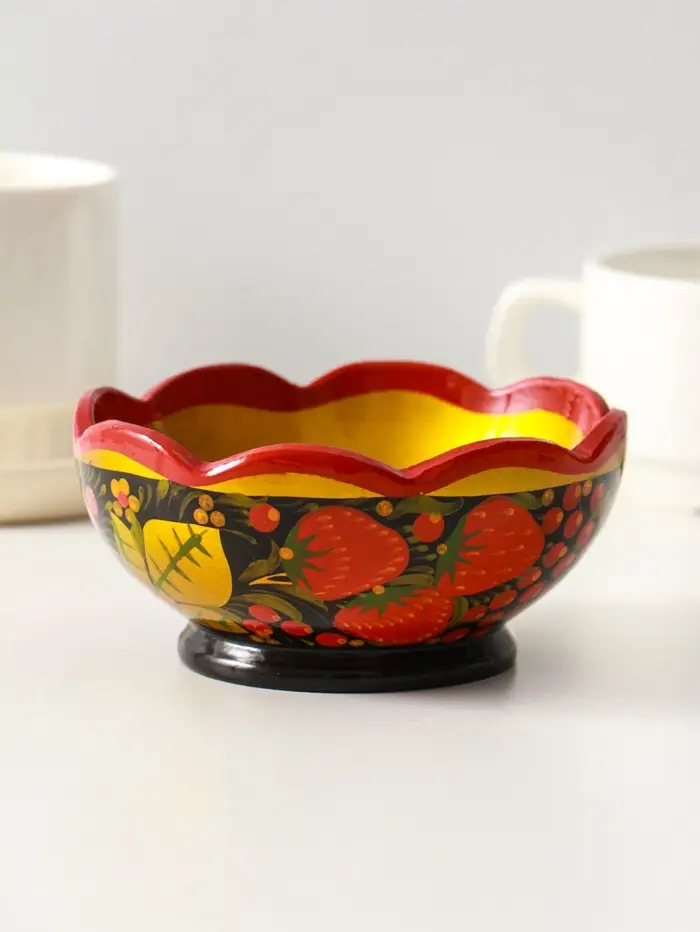 Чашка "Резная" малая, 12*7 см, хохлома