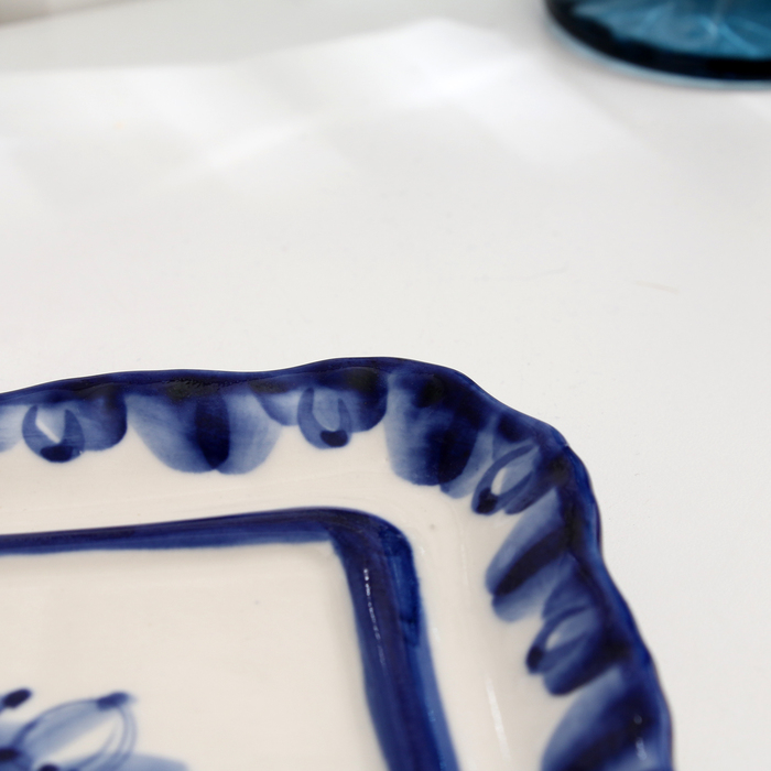 Масленка прямоугольная, гжель, фарфор, 12х18 см Масленка прямоугольная, гжель, фарфор, 12х18 см