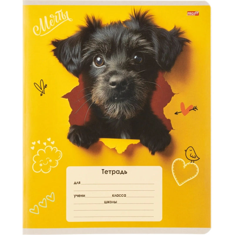 Тетрадь КЛЕТКА 18л. ОБАЯТЕЛЬНЫЕ ПЁСИКИ обл.-мелов.картон,ассорти 18-4310