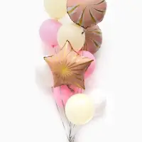 Воздушные шары "Розовые грани" фольга, латекс, набор 12 штук