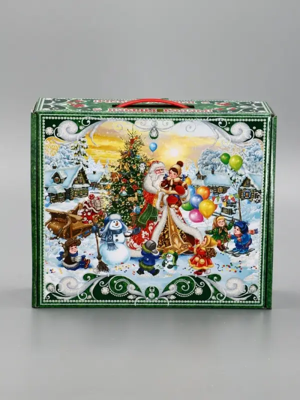 Подарочная новогодняя коробка Подарочная новогодняя коробка "Чудо-тройка" в красном 29×9×25 см