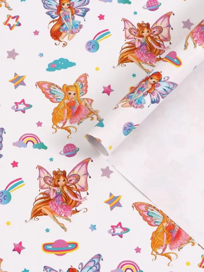Бумага упаковочная глянцевая &laquo;Клуб Винкс&raquo;, 70&times;100 см