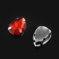 Стразы пришивные &laquo;Капля&raquo;, в оправе, 10&times;14 мм, 20 шт., красные