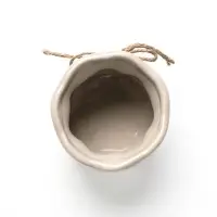 Фигурное кашпо для цветов &laquo;Мешочек&raquo;, 400 мл, 10&times;10&times;9.5 см, керамика, бежевое