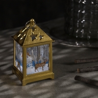 Светодиодная фигура «Фонарь с оленем» 6 × 13 × 6 см, пластик, батарейки AG13х3 (в комплекте), свечение тёплое белое
