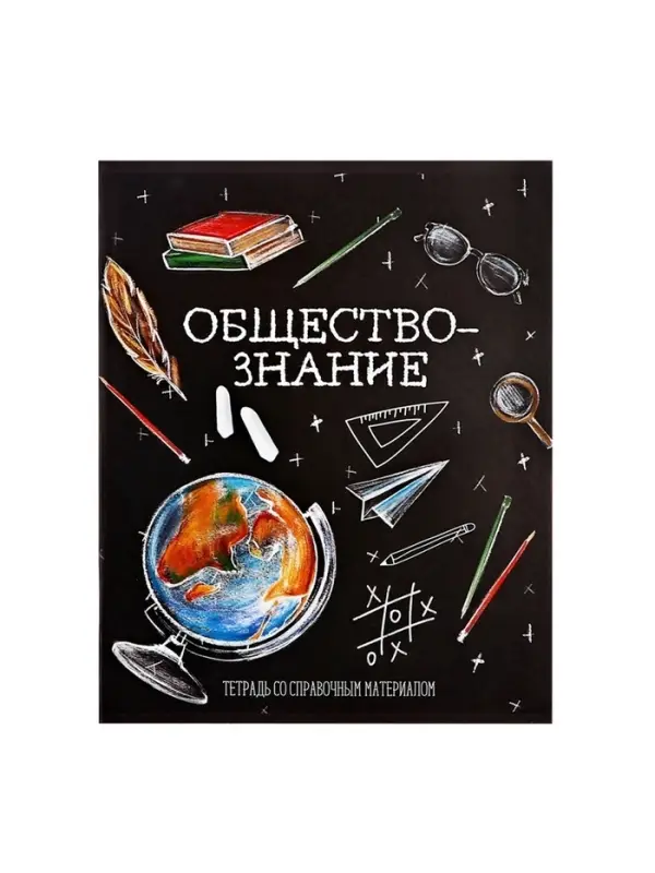Предметная тетрадь по обществознанию Calligrata &laquo;Доска&raquo;, 48 листов, в клетку, со справочным материалом, обложка из мелованного картона