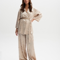 Костюм женский (жакет и брюки) KAFTAN Velvet, размер 48-50, бежевый