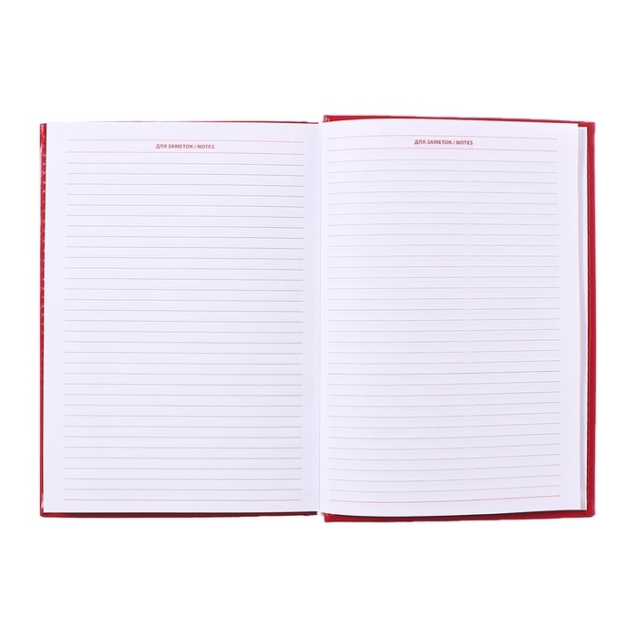 Ежедневник недатированный А5, 160 листов  Ежедневник недатированный А5, 160 листов "Небраска", перфорация углов, красный