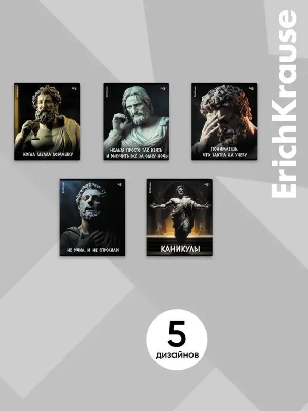 Тетрадь 48 листов в клетку ErichKrause Philosophy, МИКС