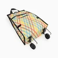 Сумка тележка хозяйственная &laquo;Ромбы&raquo;, складная, на липучке, 2 колеса, наружный карман, 32&times;13&times;52 см, разноцветная