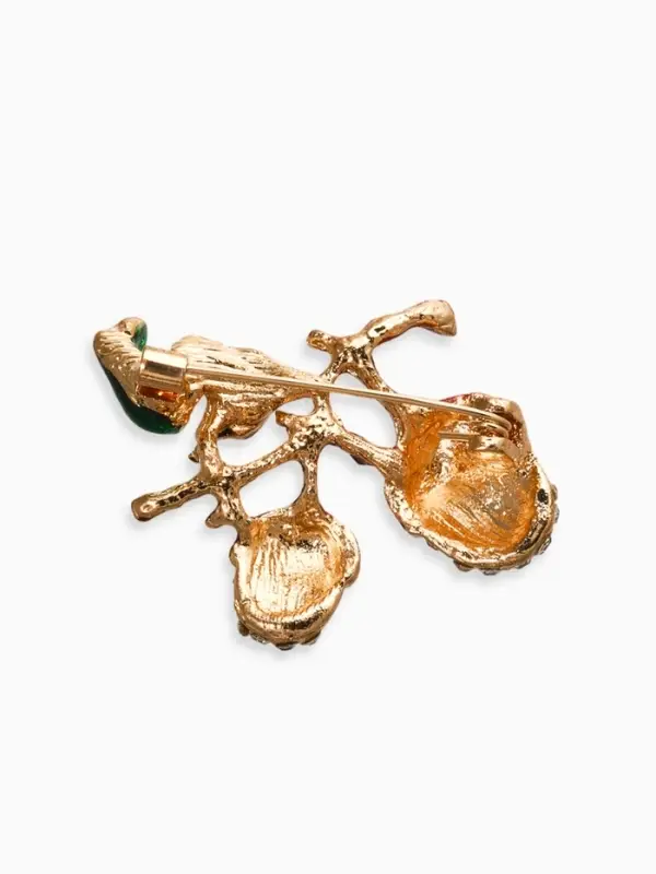 Брошь &laquo;Жёлуди&raquo;, бело-зелёная в чернёном золоте