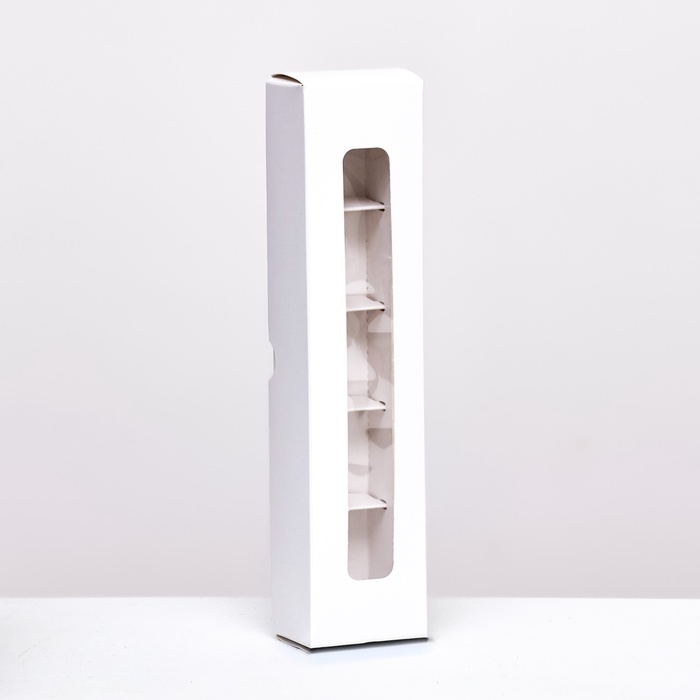 Коробка складная под 5 конфет, белая, 5 х 22 х 3,5 см, набор 5 шт. Коробка складная под 5 конфет, белая, 5 х 22 х 3,5 см, набор 5 шт.