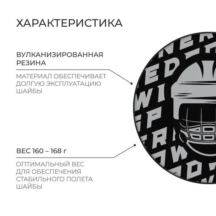 Шайба хоккейная Winter Star, взрослая, d=7.6 см