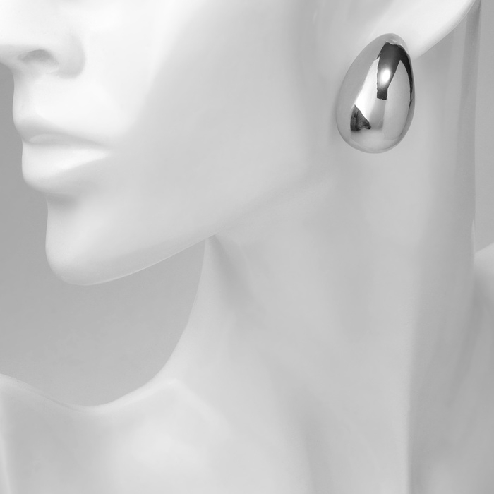 Серьги пластик «Капля» структура мах, цвет серебро Серьги пластик «Капля» структура мах, цвет серебро