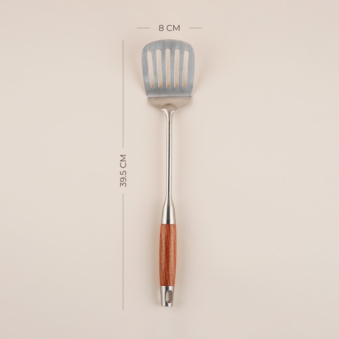 Лопатка перфорированная из нержавеющей стали SL Home, «Рустик», 39,5×8 см, цвет серебряный Лопатка перфорированная из нержавеющей стали SL Home, «Рустик», 39,5×8 см, цвет серебряный