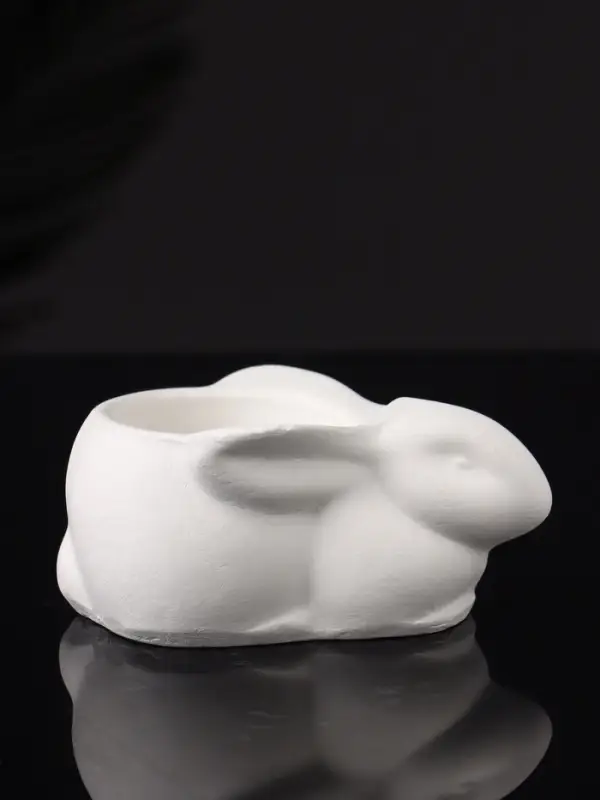 Подсвечник  Подсвечник "Заяц" 9х6х4 см, натуральный, гипс