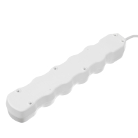 Удлинитель Luazon Lighting ECO,5 розеток,2 м,10 А,2200 Вт,ПВС 3х0.75мм2, с з/к белый