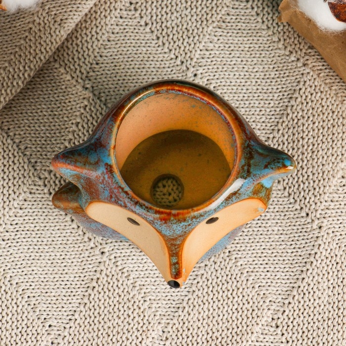 Горшок  Горшок "Лисенок Фред"  голубой, 8х9х9см