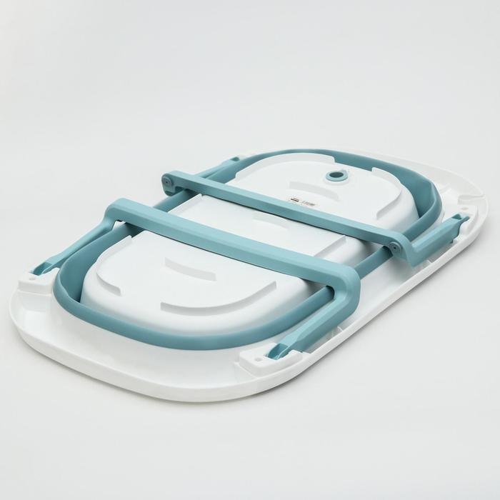 Ванночка детская складная со сливом, 75 см., цвет белый/голубой Ванночка детская складная со сливом, 75 см., цвет белый/голубой