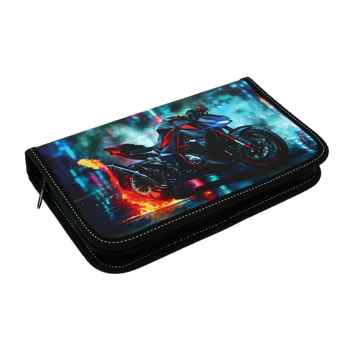 Пенал 1 секция 115 х 205 х 30 мм, Calligrata Пенал 1 секция 115 х 205 х 30 мм, Calligrata "Мото", ламинированный картон