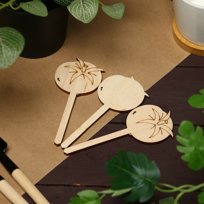 Таблички садовые для маркировки, 12 см, набор 8 шт., дерево, «Помидор», Greengo