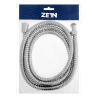 Душевой шланг ZEIN Z51PS, 200 см, цинковые гайки 1/2", пластиковая втулка, нерж. сталь, хром