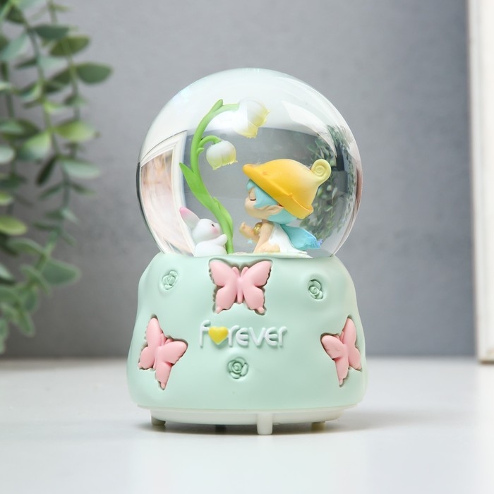 Сувенир полистоун водяной шар свет, музыка Сувенир полистоун водяной шар свет, музыка "Малыш с кроликом" МИКС 8,5х8,5х12,8 см