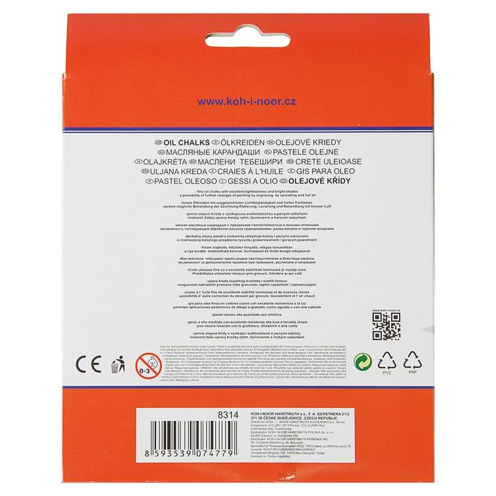 Пастель масляная 24 цвета, Koh-I-Noor 8314, картонная упаковка , европодвес Пастель масляная 24 цвета, Koh-I-Noor 8314, картонная упаковка , европодвес