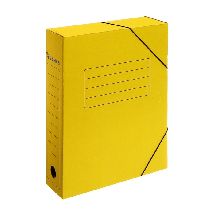 Папка архивная на резинках Calligrata, микрогофрокартон, 75 мм, до 700 л, жёлтый Папка архивная на резинках Calligrata, микрогофрокартон, 75 мм, до 700 л, жёлтый