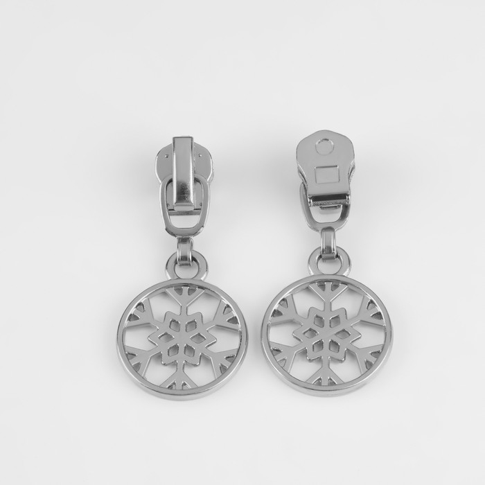 Бегунок автоматический для металлической молнии, №3, декоративный «Снежинка», 10 шт, цвет никель Бегунок автоматический для металлической молнии, №3, декоративный «Снежинка», 10 шт, цвет никель