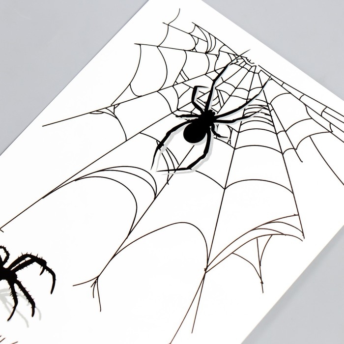 Татуировка на тело чёрная Татуировка на тело чёрная "Пауки и паутины" МИКС 10х21 см