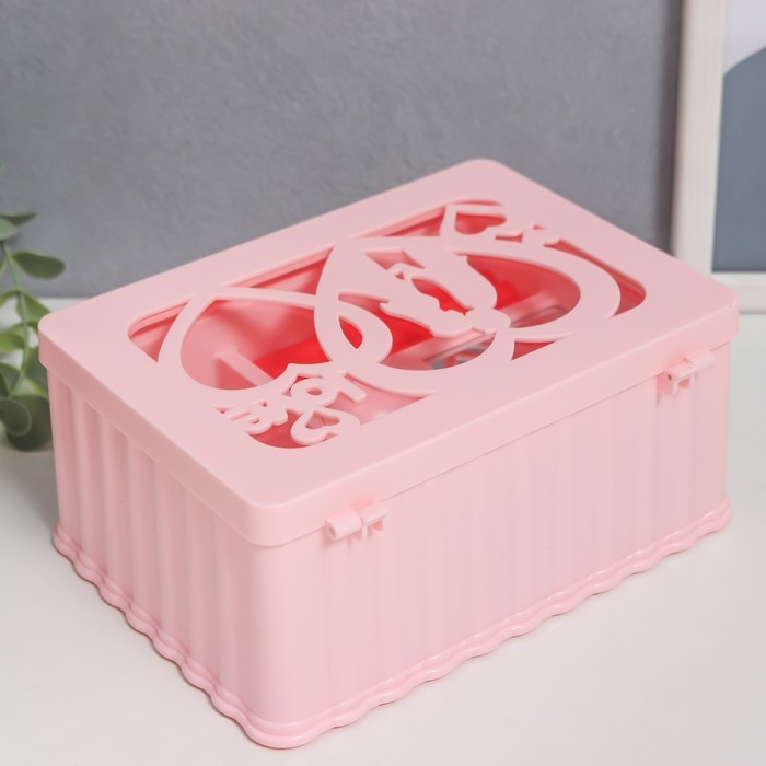 Шкатулка музыкальная механическая Шкатулка музыкальная механическая "Влюблённые" розовая 12,5х17,5х8 см