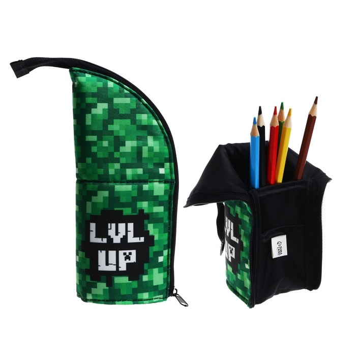 Пенал тубус-подставка, 85 х 210 х 65 мм, мягкий, тканевый, Calligrata, ПМО 12-20 Пенал тубус-подставка, 85 х 210 х 65 мм, мягкий, тканевый, Calligrata, ПМО 12-20 "Пиксели"