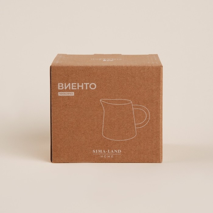 Молочник керамический SL Home «Виенто», 350 мл, 12,5×9 см, цвет бежевый Молочник керамический SL Home «Виенто», 350 мл, 12,5×9 см, цвет бежевый