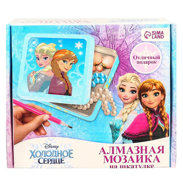 Алмазная мозаика на шкатулке, 14х14 см, Холодное сердце Алмазная мозаика на шкатулке, 14х14 см, Холодное сердце