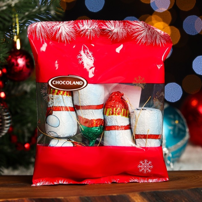 Новый год. Фигурки из молочного шоколада Новый год. Фигурки из молочного шоколада "Снеговик", в пакете, 63 г