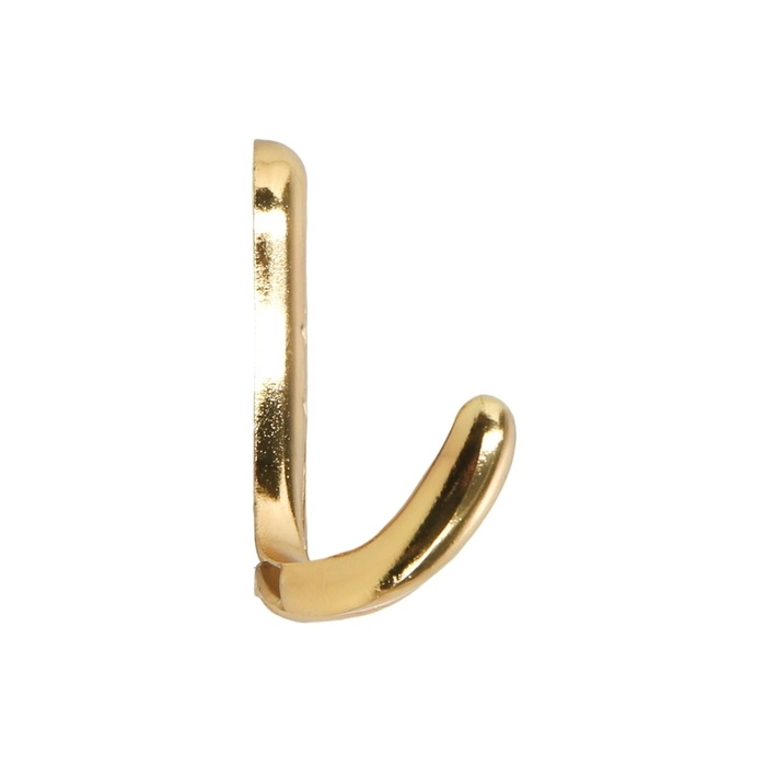 Крючок мебельный ТУНДРА TKD024, двухрожковый, золото Крючок мебельный ТУНДРА TKD024, двухрожковый, золото