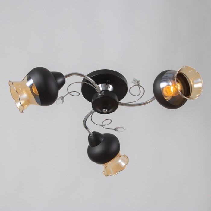 Люстра Люстра "Авиталь" 3хЕ27 40Вт чёрно-хромовый 53х53х23 см BayerLux