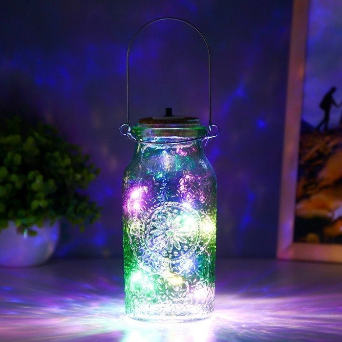 Ночник Ночник "Деллос" LED от батареек зеленый 7х7х17,5 см RISALUX