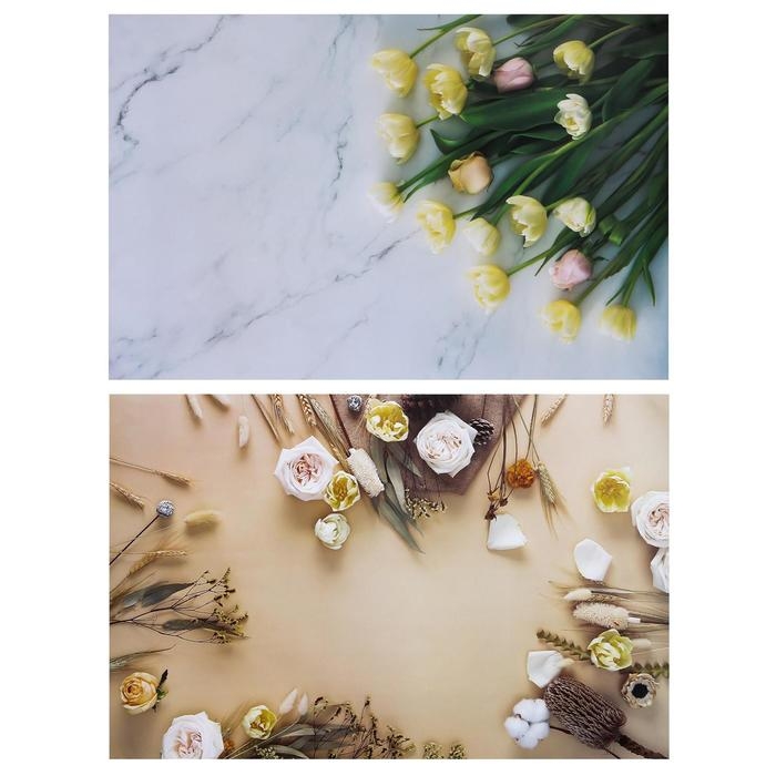 Фотофон двусторонний бумага 300 гр Фотофон двусторонний бумага 300 гр "Тюльпаны и розы" 57х87 см