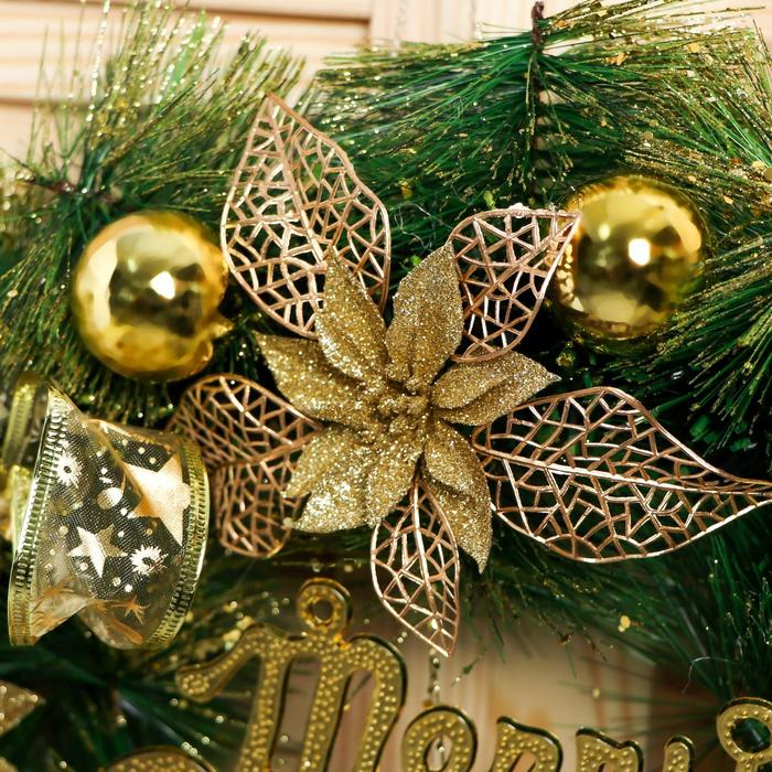 Венок новогодний d-40 см Венок новогодний d-40 см "Золотые бантики"