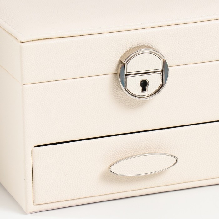 Шкатулка кожзам для украшений  Шкатулка кожзам для украшений "Белые облака" 16х16х11,8 см