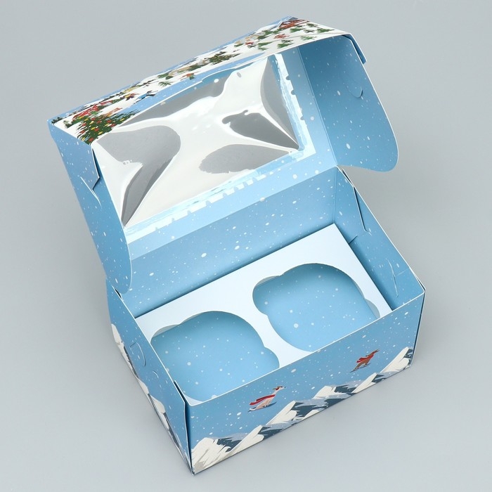 Коробка складная с двусторонним нанесением «Снежного Нового года», 16 х 10 х 10 см, Новый год Коробка складная с двусторонним нанесением «Снежного Нового года», 16 х 10 х 10 см, Новый год