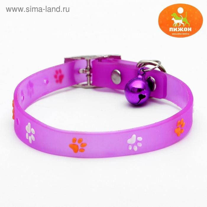Ошейник из морозостойкого мягкого пластика Ошейник из морозостойкого мягкого пластика "Лапки", 28, 5 х 1 см, микс цветов