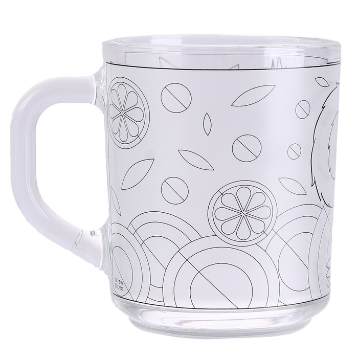 Кружка 230 мл, в наборе с красками и кисточкой «Чебурашка», стекло