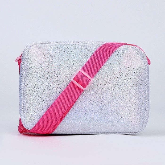 Сумка детская для девочки на молнии, длинный ремень, цвет серебристый Сумка детская для девочки на молнии, длинный ремень, цвет серебристый