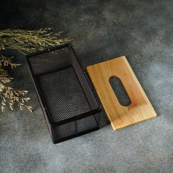 Салфетница «Эстетика», 21×12×10 см, цвет коричневый Салфетница «Эстетика», 21×12×10 см, цвет коричневый